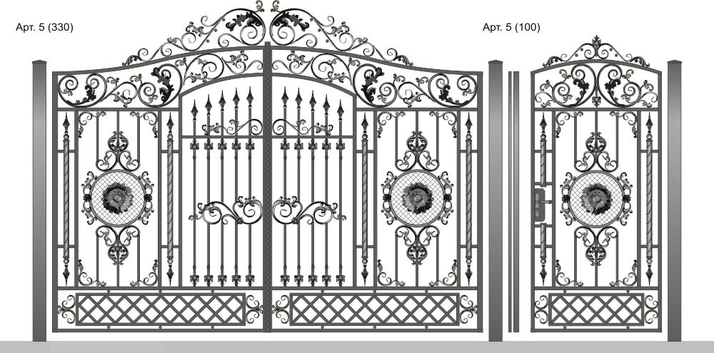 Рисунок кованных ворот